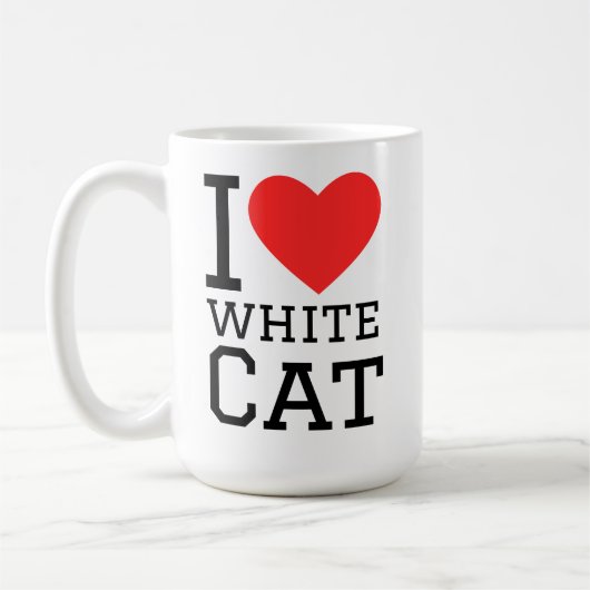 Mug J'adore le chat blanc (Gauche)