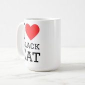 Mug J'adore le chat noir (Devant gauche)
