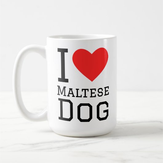 Mug J'adore le chien maltais (Gauche)