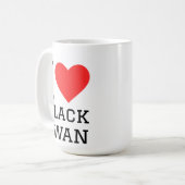Mug J'adore le cygne noir  (Devant gauche)