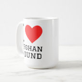 Mug J'adore le lévrier afghan (Devant gauche)