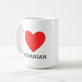 Mug J'adore le Pomeranian (Devant gauche)