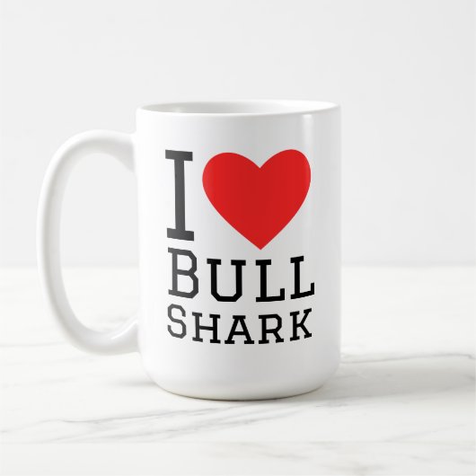 Mug J'adore le requin bouledogue (Gauche)
