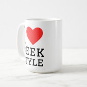 Mug J'adore le style geek (Devant gauche)