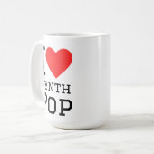 Mug J'adore le synthétiseur carré pop synth (Devant gauche)