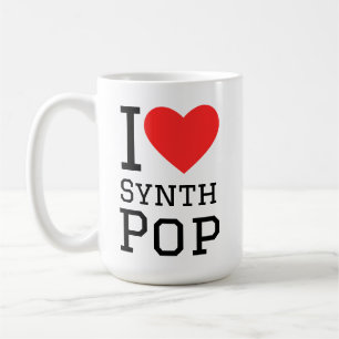 Mug J'adore le synthétiseur carré pop synth