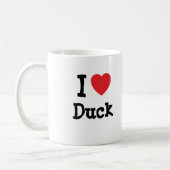 Mug J'adore le T-shirt de Duck heart (Gauche)
