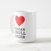Mug J'adore le terrier pitbull américain (Devant gauche)