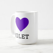 Mug J'adore le violet (Devant gauche)