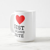 Mug J'adore le west highland white (Devant gauche)