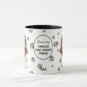 Mug J'adore l'empreinte de patte de Cavalier King Char (Centre)