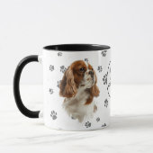 Mug J'adore l'empreinte de patte de Cavalier King Char (Gauche)