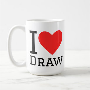 Mug J'adore les autocollants carrés de peinture