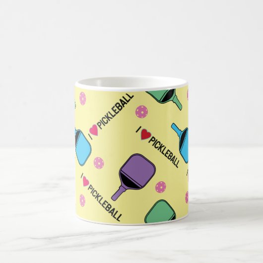 Mug J'adore les boulettes de pickleballs sur le jaune (Centre)