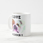 Mug J'adore les bulldogs (Devant gauche)