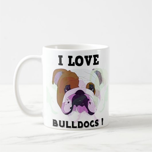 Mug J'adore les bulldogs (Gauche)