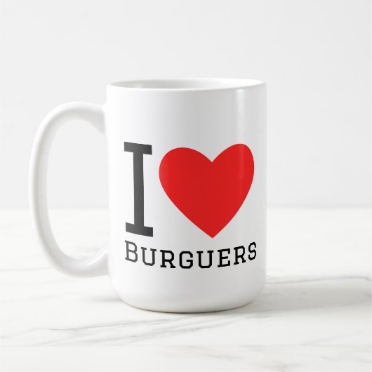 Mug J'adore les burgers (Gauche)