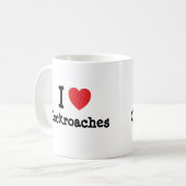 Mug J'adore les cafards coeurs personnalisés (Devant gauche)