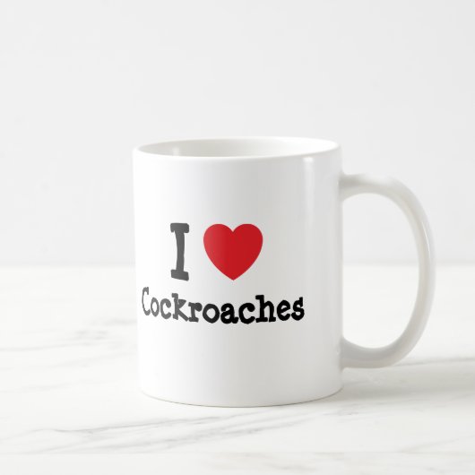 Mug J'adore les cafards coeurs personnalisés (Droite)