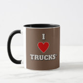 Mug J'adore les camions (camions à CAFE) (Gauche)