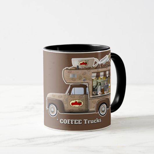 Mug J'adore les camions (camions à CAFE) (Devant droit)