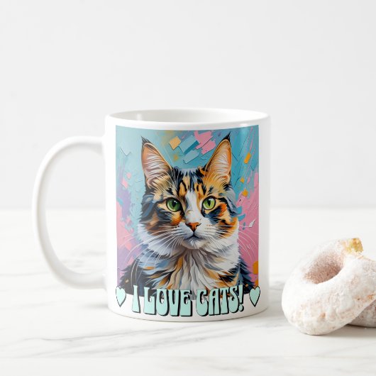 Mug J'adore les chats ! (Avec donut)