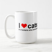 Mug J'adore les chats, ce sont les humains qui m'ennui (Gauche)