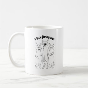 Mug J'adore les chats drôles. Parfait pour les amoureu