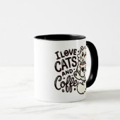 Mug J'adore les chats et le café ! (Devant droit)