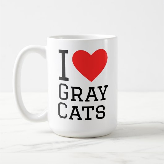 Mug J'adore les chats gris (Gauche)