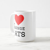 Mug J'adore les chats orange (Devant gauche)