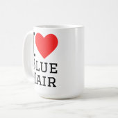 Mug J'adore les cheveux bleus (Devant gauche)