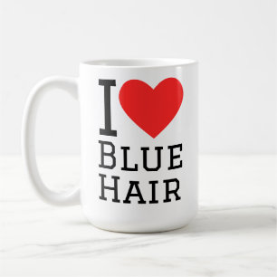 Mug J'adore les cheveux bleus