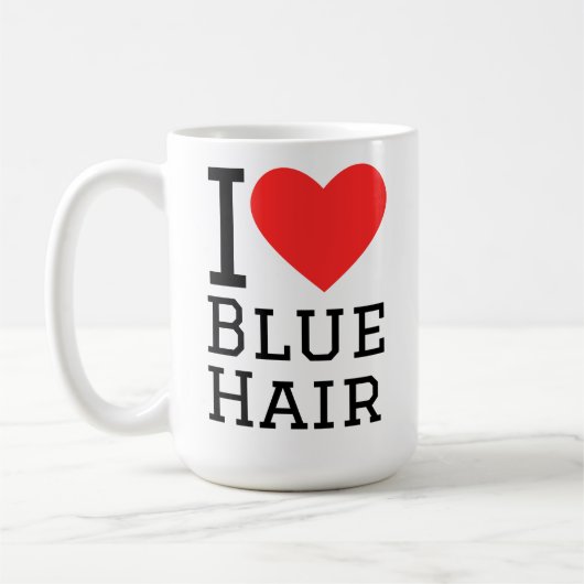 Mug J'adore les cheveux bleus (Gauche)