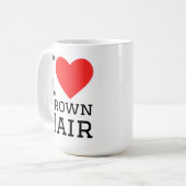 Mug J'adore les cheveux bruns (Devant gauche)