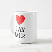 Mug J'adore les cheveux gris (Devant gauche)