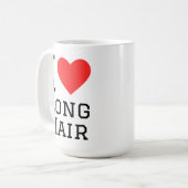 Mug J'adore les cheveux longs (Devant gauche)