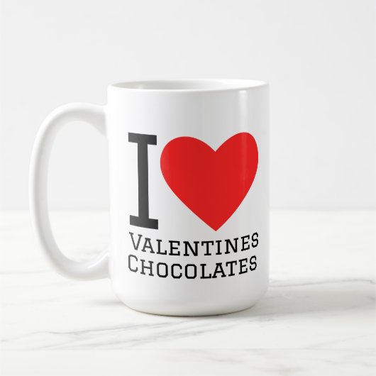 Mug J'adore les chocolats de la Saint-Valentin (Gauche)