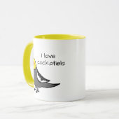 Mug J'adore les cockatiels gris normal (Devant gauche)