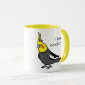 Mug J'adore les cockatiels gris normal (Devant droit)