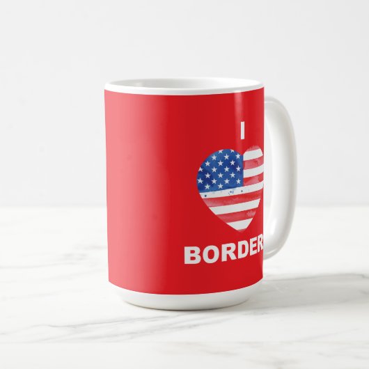 Mug J'adore les frontières, US (Devant droit)