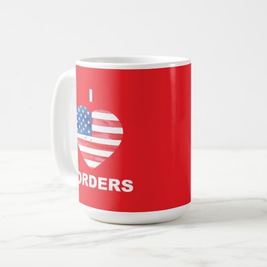 Mug J'adore les frontières, US (Devant gauche)