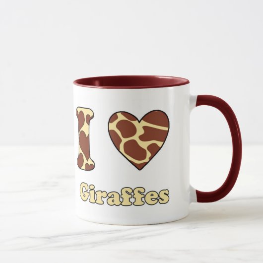 Mug J'adore les girafes (Droite)