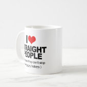 Mug J'adore les hétérosexuels parce qu'ils ne peuvent (Devant gauche)