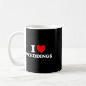 Mug J'adore les mariages, drôle de mariage, demoiselle (Gauche)