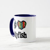 Mug J'adore (♥) les méduses (Devant gauche)