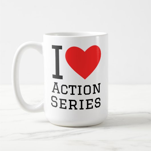 Mug J'adore les séries d'action (Gauche)