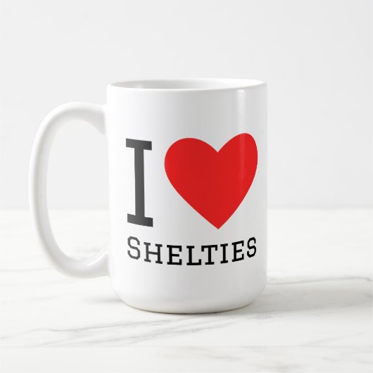 Mug J'adore les shelties (Gauche)