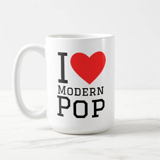 Mug J'adore les stickers carré pop moderne (Gauche)