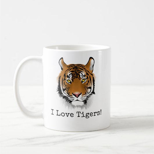 Mug J'adore les tigres ! (Gauche)